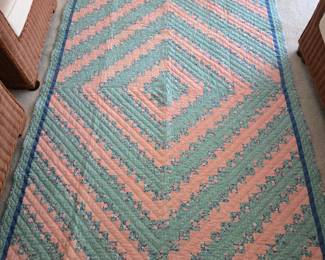 Lot #225 - Diamond Pattern Patchwork Quilt XL Twin