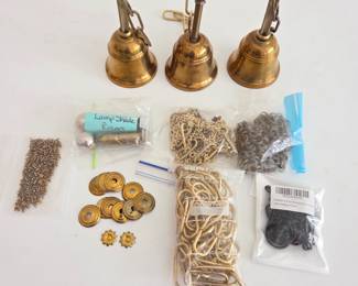 Lot #55 - Brass Bells, Chains, Nails & Other Bits and Bobs