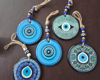 Lot #194 - Glass Evil Eye Wall Hangings From a Store in Dubai