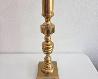 Lot #56 - Antique Brass Beehive Candlestick Isco Japan