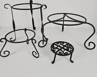 Lot #119 - Set of 4 Wrought Iron Plant Stands