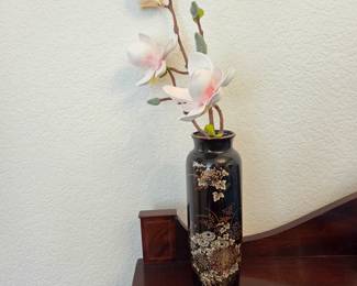 Lot #148 - Japanese Vase With Faux Magnolias