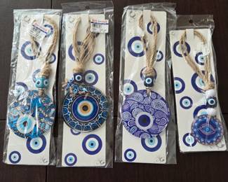 Lot #201 - Glass Evil Eye Amulets Wall Hangings Purchased in Dubai