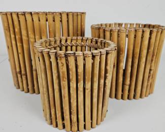 Lot #118 - Set of 3 Bamboo Planter Baskets