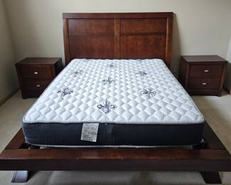 Lot #20 - Grant Park Furniture Row Queen Platform Bed With Mattress From Denver Mattress Company
