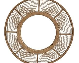 Lot #46 - Round Bamboo Mirror