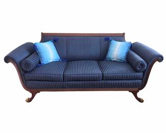 Lot #44 - Duncan Phyfe Style Mahogany Framed Sofa.