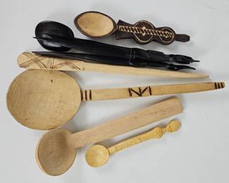 Lot #101 - African Handcrafted Wooden Spoons and Utensils