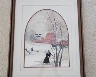 Lot #26 - P. Buckley Moss Framed Lithograph "Minnesota Land of Lakes"