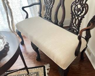 Chippendale mahogany settee