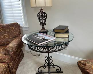 Iron and glass top table