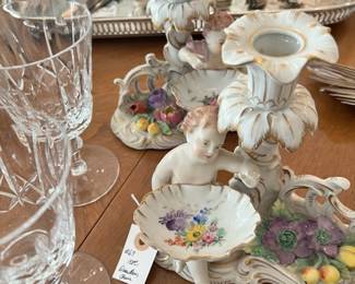 Pair of Dresden candle holders