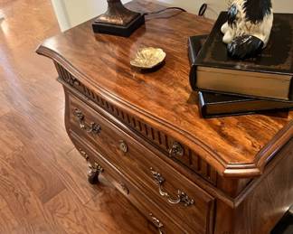 Oak chest, Staffordshire dog