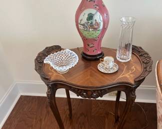 Pair of porcelain lamps