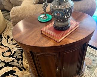 Bronze figure, cloisoinne vase