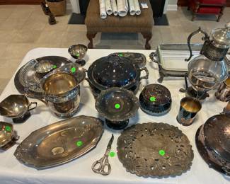 Large selection of silver plate