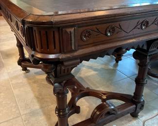 Available for presale- antique Victorian partner's desk/ library table