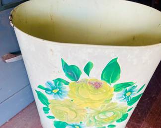 Vintage metal trash can 