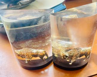 Lucite Bookends 