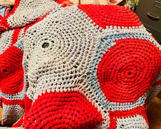 Vintage Hand Crocheted Afghan