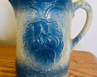 Antique Salt-Glazed Pitcher with Fruit Motif