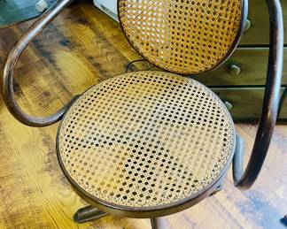 Thonet Swivel Bentwood and Caned Chair