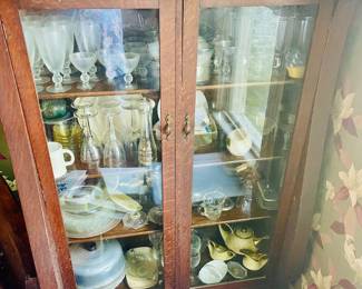 Antique glass front cabinet 