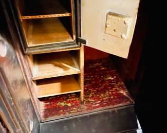 Interior of Antique Cast Iron Safe 