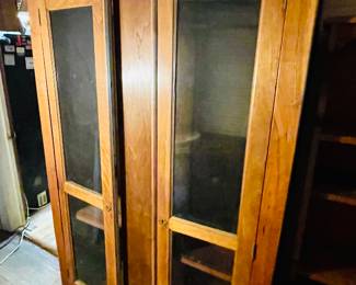 Antique glass front armoire 