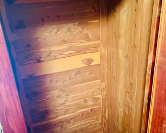 Interior of Antique Single Door Cedar Wardrobe