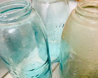 Antique glass jars 