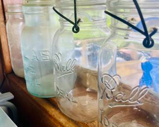 Antique glass jars