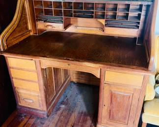 Antique Oak Roll Top Desk