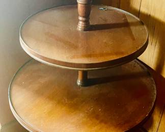 3 tiered antique table. 1 of 2. 