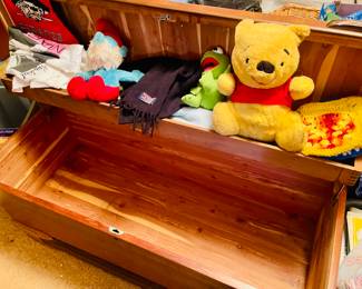 Cedar Chest with Vintage Plush Animals