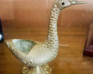 Brass Goose Ashtray 