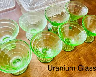 Uranium glass sherbert dishes 