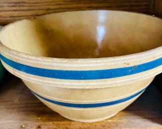 Antique Blue Banded Stoneware Bowl