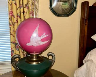 Antique electrified oil lamp