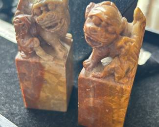 Soapstone Foo Dogs  