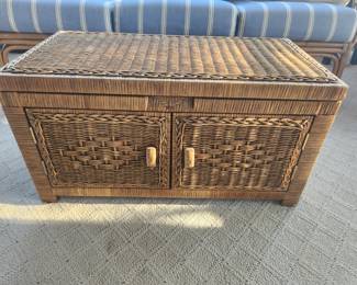 Wicker storage coffee table