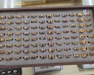 Jewelry Store Ring Sample Tray - Many with Stones