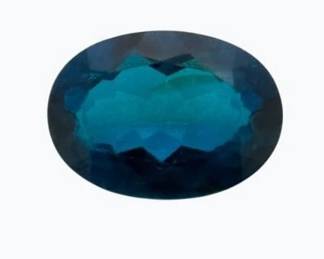 6.77 Carat Blue Topaz (Color Treated with Film)