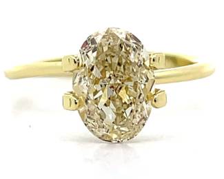 Loose 2.22 Carat Fancy Yellow Diamond, Oval Brilliant Cut