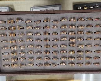 Jewelry Store Ring Sample Tray - Many with Stones