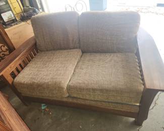 Mission style loveseat