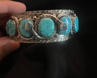 EFFIE CALAVAZA ZUNI STERLING & TURQUOISE
