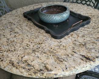 Marble top round table