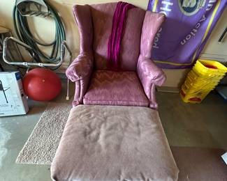 Mauve Chair; Ottoman