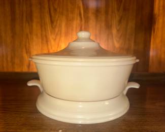Fire King Ivory Casserole and Stand